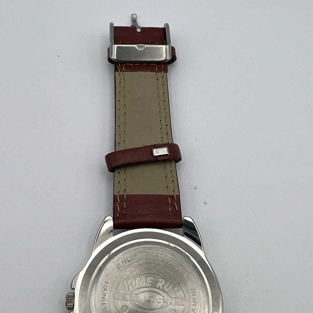 Mark McGwire Home Run Hero Wrist Watch Brown Leather Band Baseball Collectible